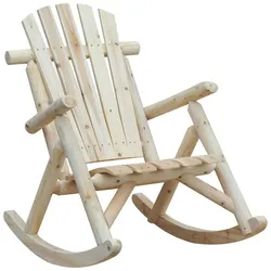 Outsunny Schaukelstuhl Schwingsessel Schaukel Stuhl Relaxstuhl Tannenholz Natur
