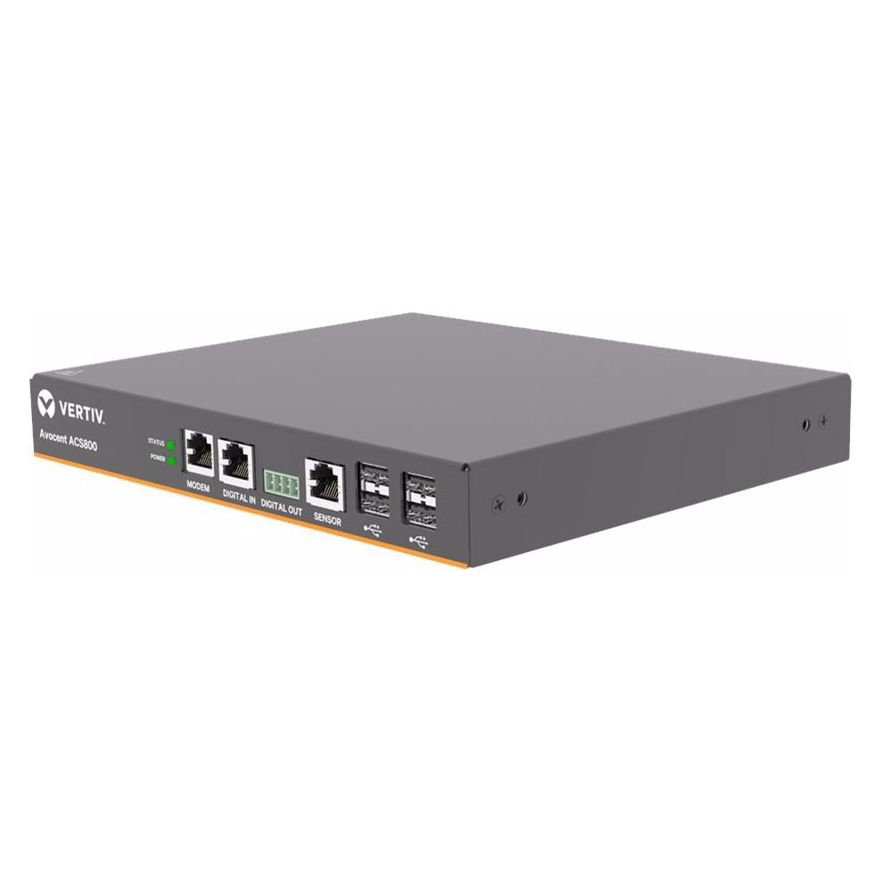 Vertiv 4-Port ACS800 Serial Console with analog modem, external AC/DC Power Brick - Jumper cord: Plu (ACS804MEAC-404)