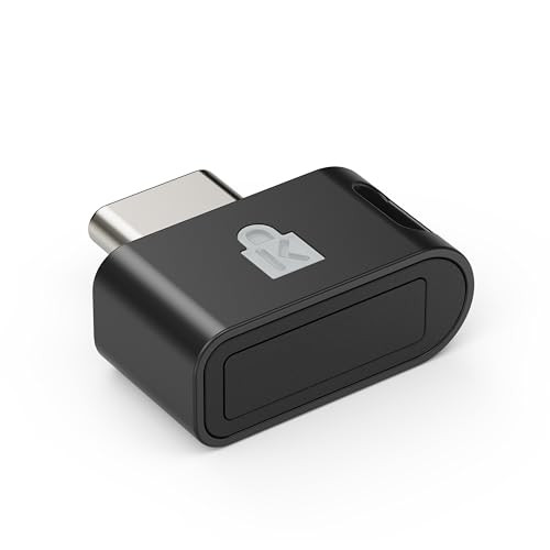 Kensington VeriMark IT 2.0 USB-C vingerafdruklezer voor Windows Hello en WebAuthn, zwart (K64705WW)