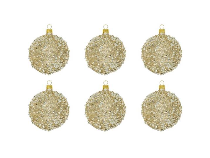 Weihnachtskugel 6er-Set Nora - Farbe: gold - Material: Glas - 949