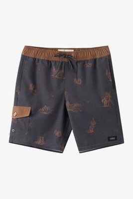 O'Neill s Hermosa Retro 16"" Swim Trunks in Phantom, Size Medium, Elastane/Polyester"