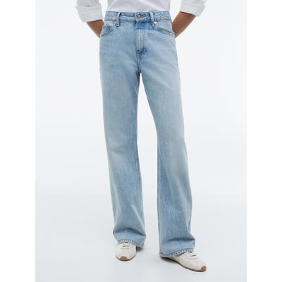 Straight-Jeans TOMMY HILFIGER "LOOSE STRAIGHT CAM RW", Damen, Gr. 29, Länge 30, blau (cam light), Denim/Jeans, Obermaterial: 100% Baumwolle, unifarben, straight fit lang, Jeans Straight-Jeans, Baumwolle, straight fit, regular waist