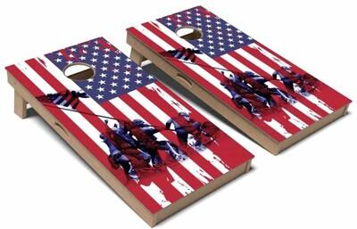 Skip's Garage Marines Iwo Jima Cornhole Board Set