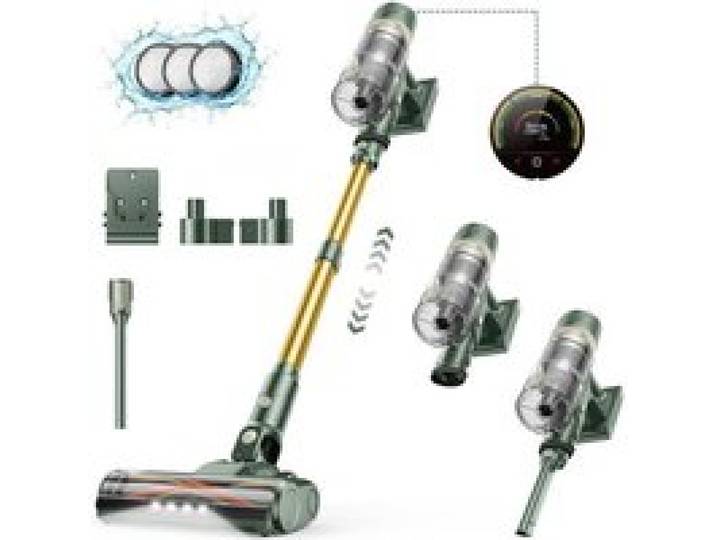 Aspirateur balai sans fil Laresar-charge rapide en 2 h 600 W 80 KPa tube télescopique batterie amovible et écran LED intelligent