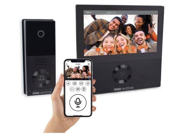 Système d'interphone vidéo SCS SENTINEL avec connexion filaire - SCS SENTINEL - VisioWifi - Vision nocturne - Noir