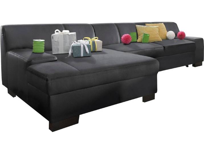DOMO collection Ecksofa Norma Top, elegant, flache Armlehnen, bequem, Breite 268cm, L-Form, wahlweise mit Bettfunktion