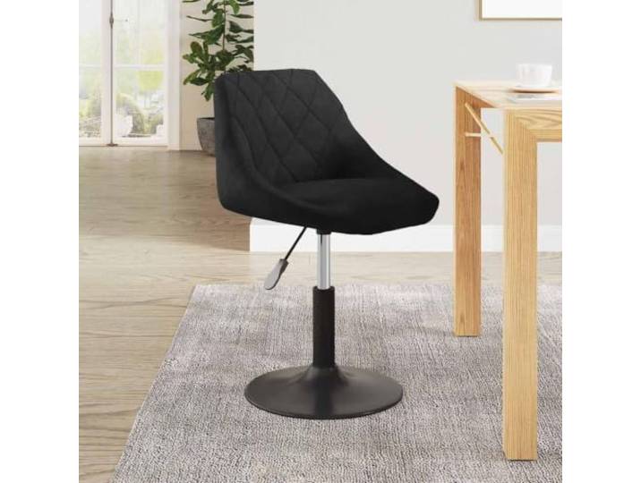 Esszimmerstuhl, drehbar, Velours, Schwarz, mit Höhenverstellung Weich gepolsterter Sitz, 360 ° drehbar, für Bar oder Tisch, elegantes mattes Finish, pflegeleicht