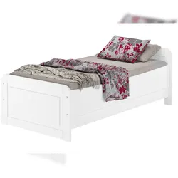 Erst-Holz Weißes Einzelbett extra hoch 100x200 Zubehör wählbar V-60.42W-10 ohne Zubehör