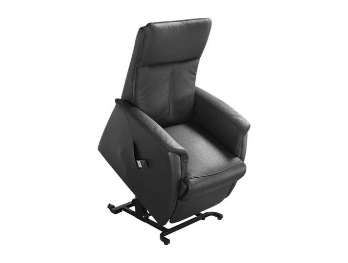 Fauteuil modèle S relax releveur en cuir vachette noir - PLEGAR