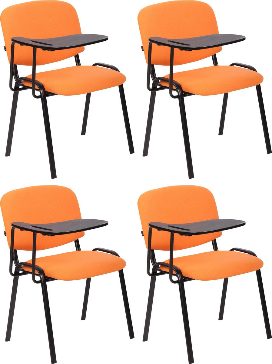 CLP Ken Set van 4 stoelen met klaptafel - Oranje stof
