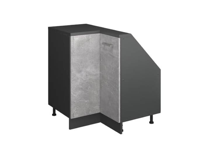 Vicco Dachschrägen-Eckschrank Rion, Beton/Anthrazit Robuste Front · Tiefe 46 cm · Höhenverst. Füße · Verbindet zwei Dachschrägen · Für verschiedene Dachneigungen