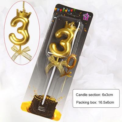 Uplift Treasures Rose Gold Crown Bow Number Birthday Candle 0 To 9 gold 3