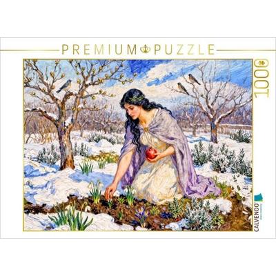 CALVENDO Puzzle Persephone - Göttin des Neubeginns im frühen Frühlingsgarten | 1000 Teile Lege-Größe 64x48cm Foto-Puzzle für glückliche Stunden