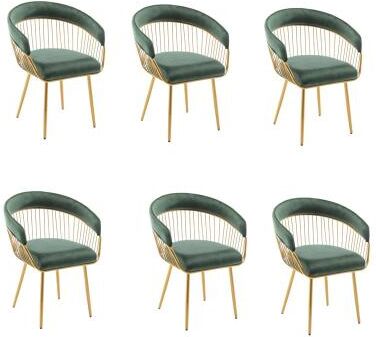 XINMICS Modern Dining Chair, Velvet Back Armchair for Living Room/Study, Set of 2/4/6