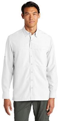Port Authority W960 Long Sleeve UV Daybreak Shirt in White size 2XL   Polyester