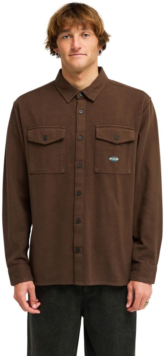 Langarmhemd BILLABONG "Since 73 Del Mar Flannel", Herren, Gr. XS, braun (schwarz cedar), Obermaterial: 100% Baumwolle., Hemden Langarmhemd