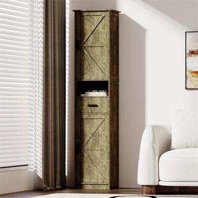 DEVERA "69"" H Tall Bathroom Storage Cabinet"