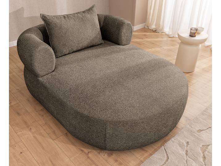 XXL-Sessel Braun Chenille Tomris 122 x 76 x 156cm