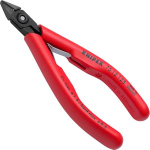 Knipex Seitenschneider 75 12 125, Elektronik, 125 mm, brüniert, Kunststoffgriffe, Öffnungsfeder, Drahtklemme