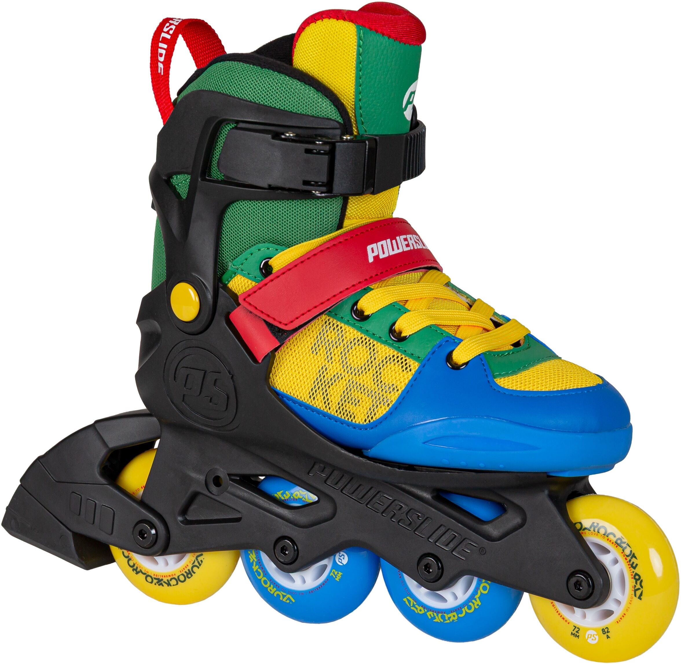 Inlineskates POWERSLIDE "Rocket Motley adj." Gr. 33, bunt, Inlineskates_Rollschuhe, Kinder, 33/36 (bis 80 kg), Kunststoff, Inlineskates bunt 33/36 (bis 80 kg)