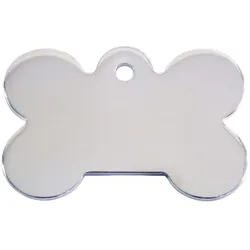 Adressanhänger mit Gravur - Knochen - groß - silber