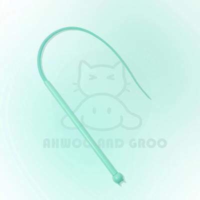 Uplifted Finds Ahwoo & Groo Silicone Mouse Tail Interactive Cat Teaser Wand green