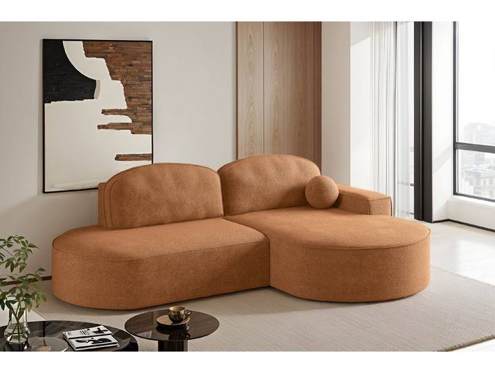Kaiser Möbel Ecksofa mit Schlaffunktion,Bettkasten Modena Runden stoff Poso/Arena/Salvador, Elegantes Design mit Funktionalität