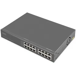 DIGITUS Gigabit Ethernet PoE+ Injektor Hub, 802.3bt 8- Port, PoE Power Budget 250W