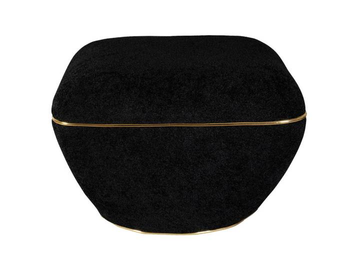 Kayoom Hocker, Schwarz, Gold, Metall, 42.5 cm, Wohnzimmer, Hocker, Sitzhocker