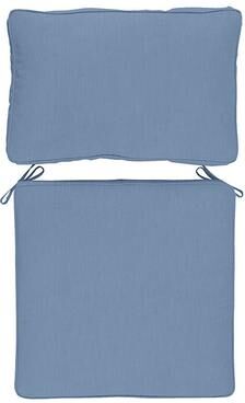 Replacement Seat and Back Cushion with Zipper - 26x42 - Fast Dry, Canvas Cornflower Sunbrella - Ballard Designs