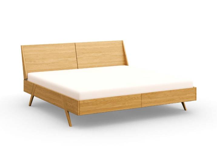 Naturwohnen Massivholzbett 200x200cm Eiche natur geölt Serie Arbor Doppelbett Design und Handwerk vereint mit bioola® nature veredelt