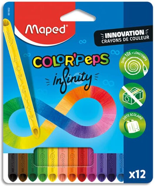 Pack 12 crayons de couleur Infinity Color'Peps - Maped