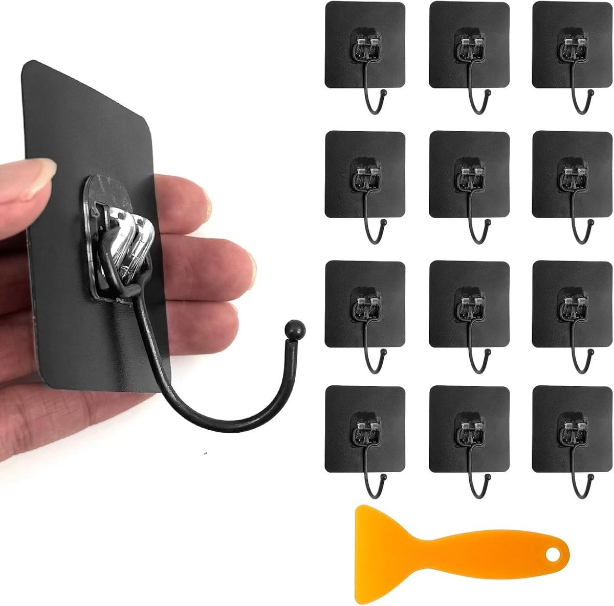12 stuks zelfklevende wandhaken, waterdichte en extra sterke magische haken met schraper, nagelvrij voor de woonkamer