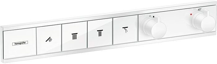Hansgrohe RainSelect Fertigmontageset 15382700 mattweiß, Thermostat, 4x Verbraucher, Unterputz