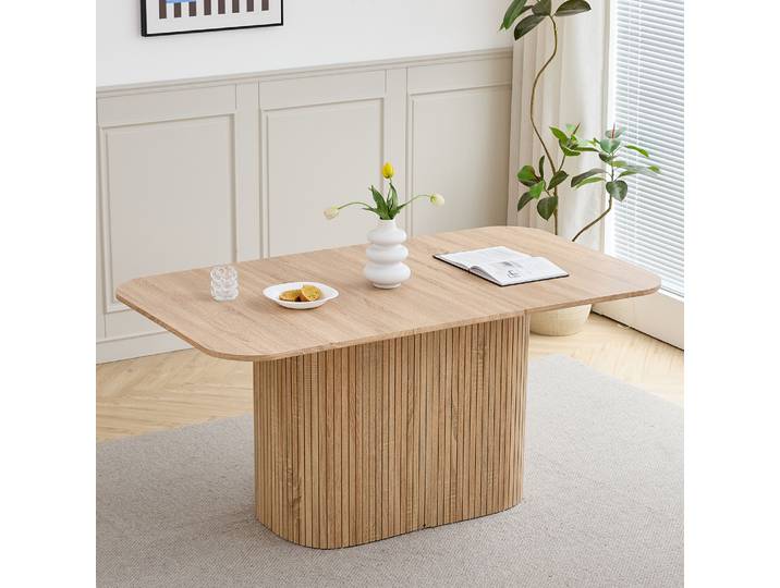 EGOONM Table à manger rectangulaire en bois massif de style nordique, table à manger de lecture et de loisirs pour salon, 160*90CM