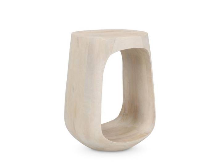 Feeling4Home Beistelltisch Lopez Ø33 cm aus Mangoholz, rund, natur, Scandi-Design