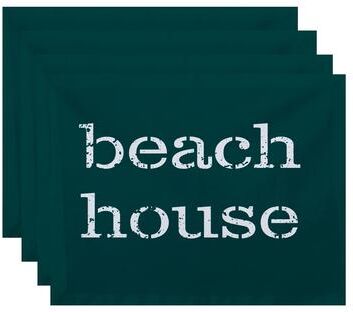 E by Design Beach House Word Print Placemats (Set of 4)