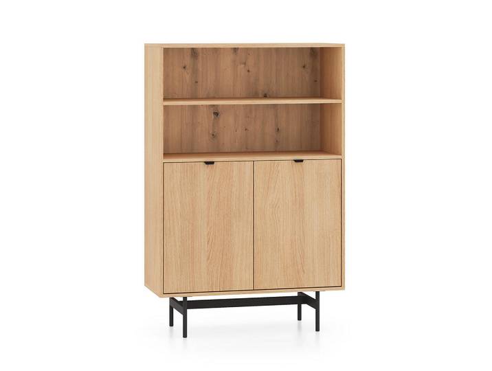 Petits-meubles Bücherregal Nila Holz, Braun, Holzwerkstoff, 92x140x40 cm, Wohnzimmer, Regal, Bücherregale