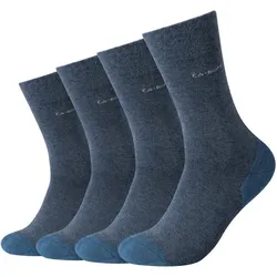 4er Pack camano Soft Walk Socken 5700 - jeans melange 39-42