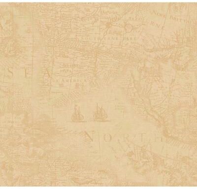 Seabrook Designs Metzi Map Unpasted Wallpaper