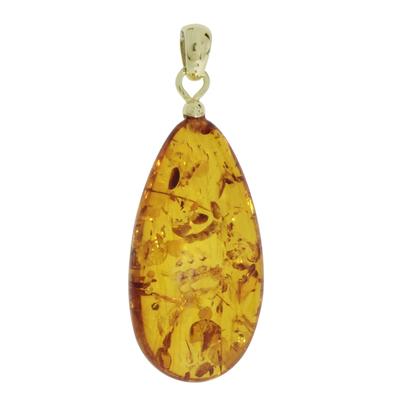 OSTSEE-SCHMUCK "Ostsee-Schmuck Anhänger Tropfen ca. 30 mm lang - Gold 333/000" 1 Stk. tlg.