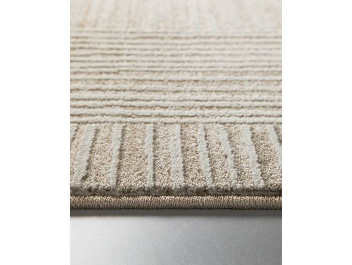 Teppich ESPRIT Raymond , beige (beige multi), B:120cm H:15mm L:170cm, Oberfläche: 100% Polyester, Teppiche, Teppich, Kurzflor, Streifendesign, Hoch-Tief-Effekt, waschbar, Jute-Rücken