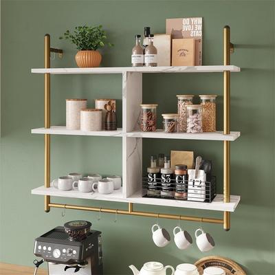 No "Floating Pipe Shelving Kitchen Shelves Wall Mounted 3 Tier - 41""D x 9""W x 37""H"