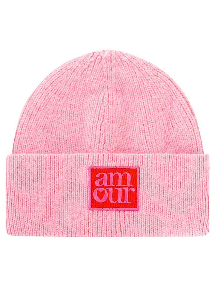 Zwillingsherz Mütze "Amour" in Rosa - onesize