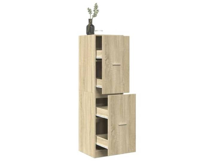 Apothekerschrank Sonoma-Eiche 40x41x144,5 cm Holzwerkstoff mit Auszug Strapazierfähiger Holzwerkstoff, vielseitig als Beistellschrank oder Kommode, einfache Handhabung durch Metallschienen, mit