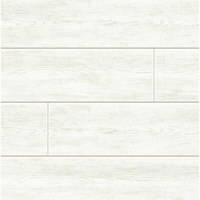 Seabrook Designs Coastal Faux Shiplap Pre-Pasted Wallpaper - 20.5 in. W x 33 ft. L