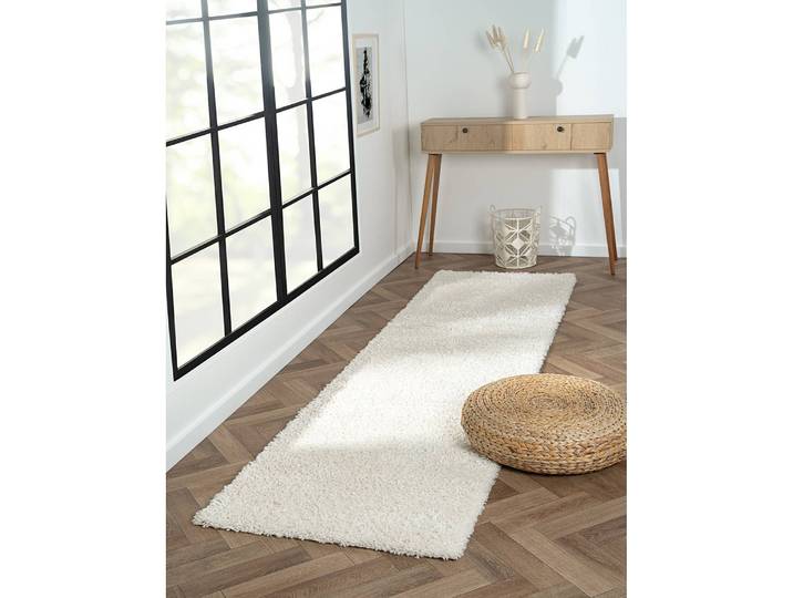 Hochflorteppich 80 x 300cm Beige/Creme