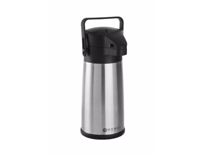 Hendi Thermoskanne zum Pumpen, 2.2 L Thermoskanne zum Pumpen – Gastro Kaffeemaschine/Gastro Getränkespender – edelstahl