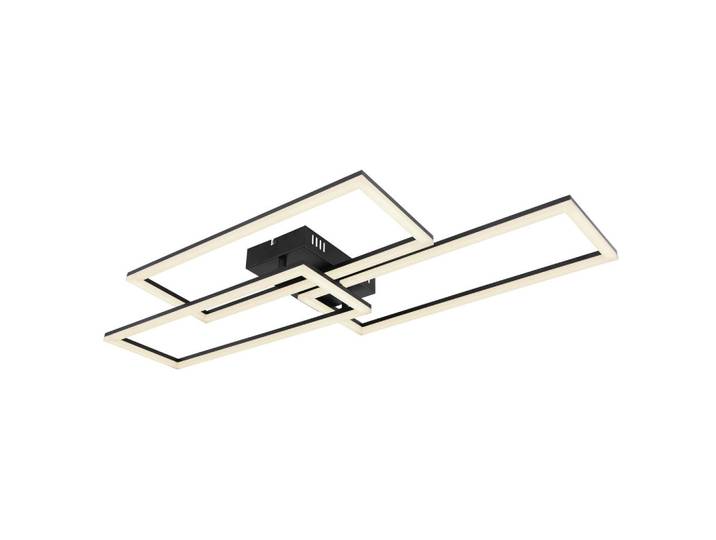 Globo Led-Deckenleuchte, Opal, Schwarz, Metall, Kunststoff, F, 40x8x90 cm, CE, Smartphone-Steuerung, Farbtemperaturwechsler, Lampen & Leuchten, Innenbeleuchtung, Deckenlampe, Deckenlampen