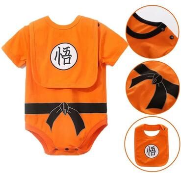Uplift Essentials Baby Anime Inspired Romper Costume For Newborns And Toddlers 73 goku Style 1